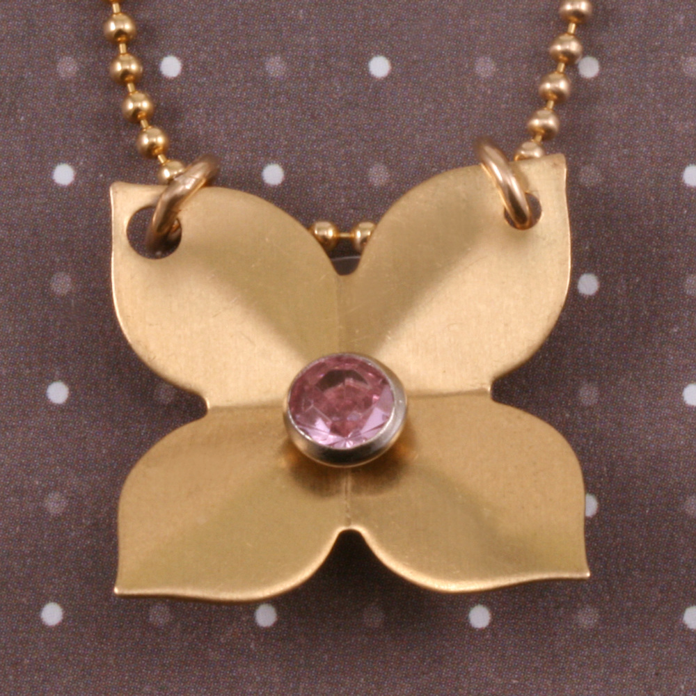 Metal Stamping Blanks Copper Folded Flower with 4 Petals, 20mm (.79"), 24g, Pack of 4